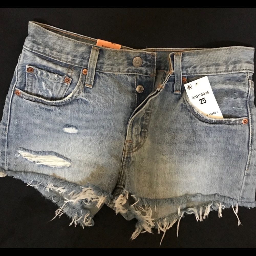 Levi 501 distressed cutoff shorts